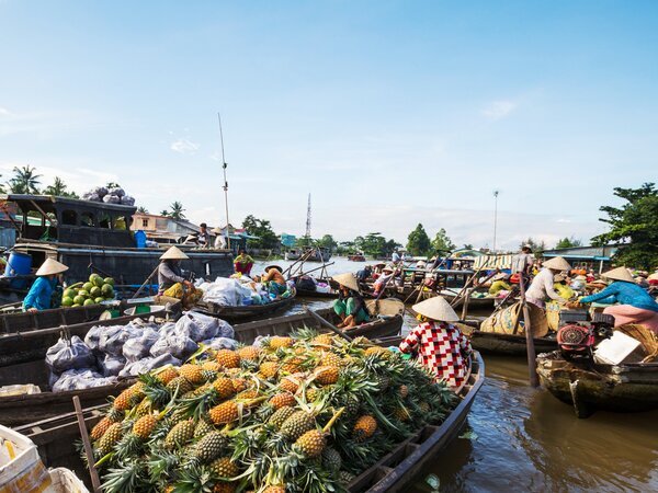 A once-bustling floating market in Cai Be, which may soon disappear.