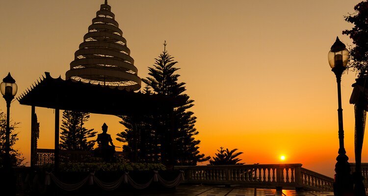 The beautiful sunset at Doi Suthep