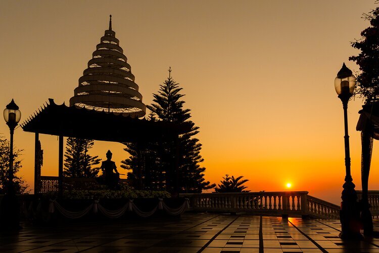 The sunset at Doi Suthep of Chiang Mai was unforgettable