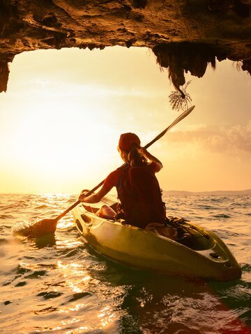 Kayaking at sunset at Phang Nga Bay