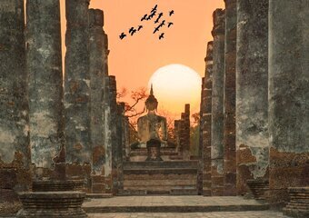 Sukhothai Historical Park at sunset