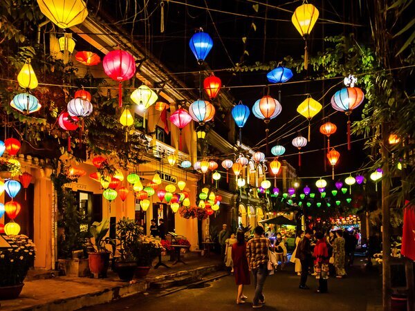 Lantern-lit ancient town in Hoi An.