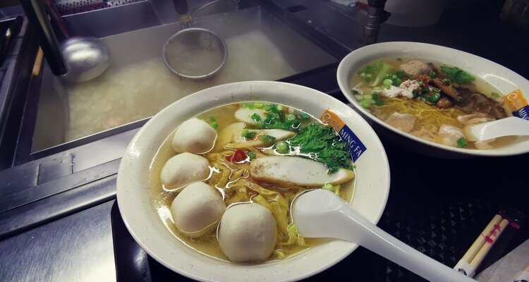 Noodles with Fish ball at China Town