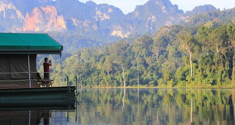 the floating tented camp of elephant hills in khao sok