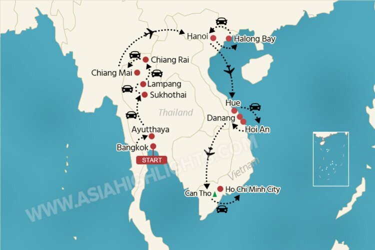Southeast Asia Tour Map