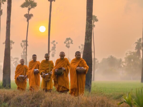 Witness monks alms-giving