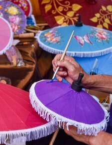 Traditional umbrella painting in Chiang Mai