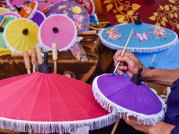 Immerse yourself in the time-honored crafting traditions of Chiang Mai's vibrant handicraft village.