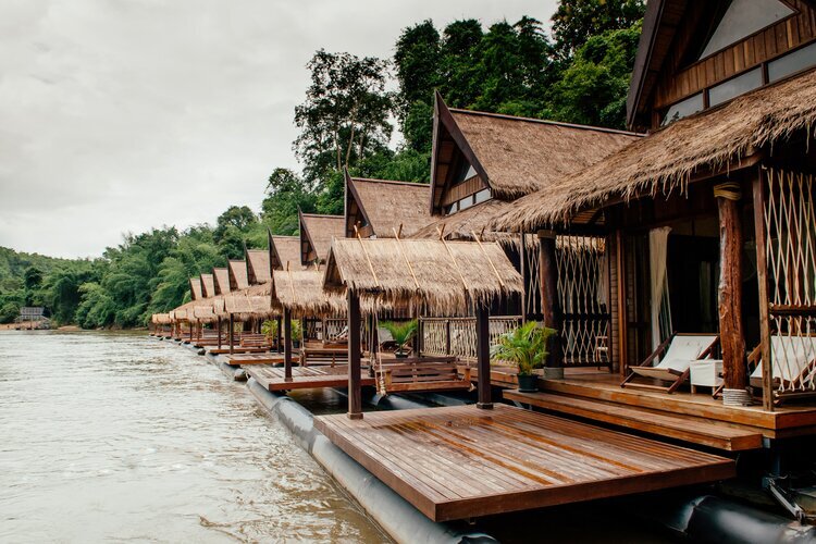 The floating house in Kanchanaburi