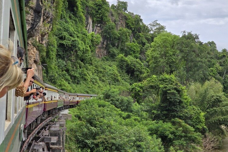 The Ride on the historic Death Railway train in Kanchanaburi