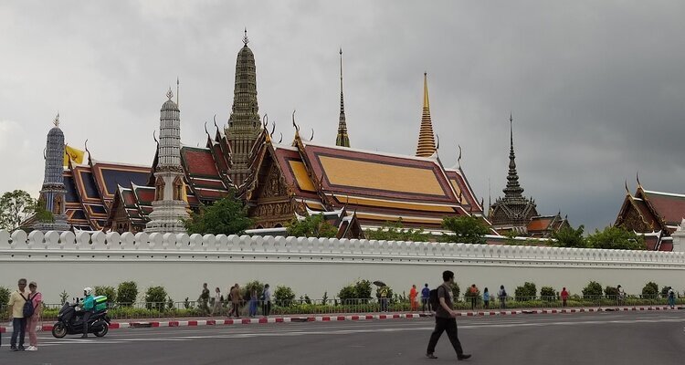 The Grand Palace in Bangkok on an Overcast Day