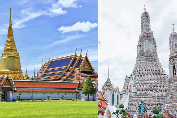 The Grand Palace and Wat Arun in Bangkok