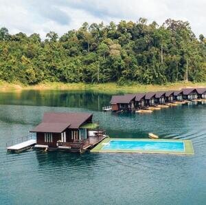 Floating bungalow in Khao Sok.