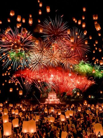 Chiang Mai New Year Fireworks Display
