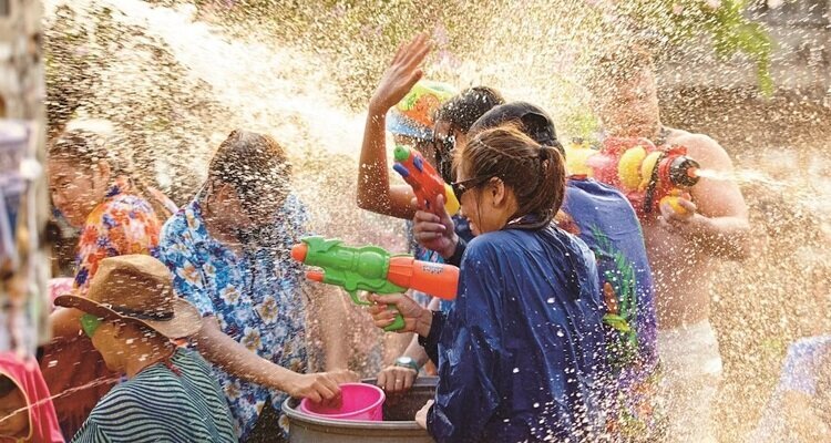 Songkran water fight