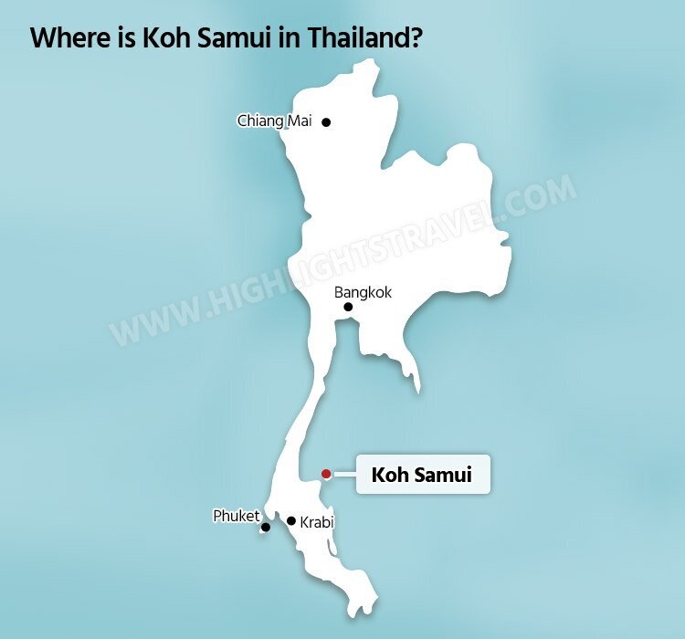 Koh Samui's Location Map