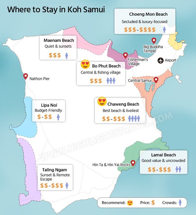 Koh Samui Hotel Map