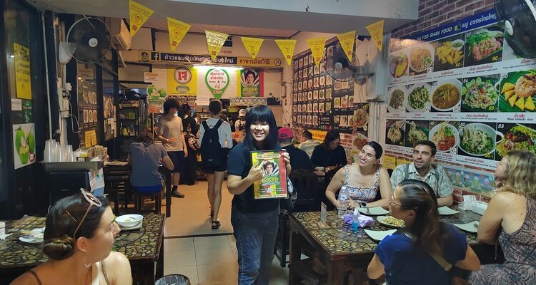 Vegetarian Restaurant with Jay flags