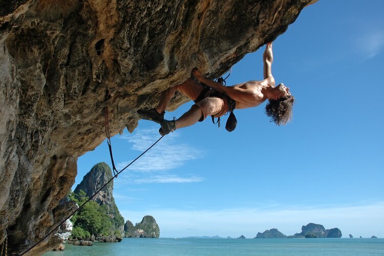 Rock Climbing on the Railay Beach in Krabi