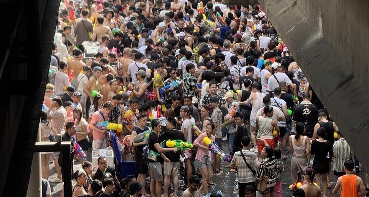 Water Fights at Silom Area During Songkran, Bangkok
