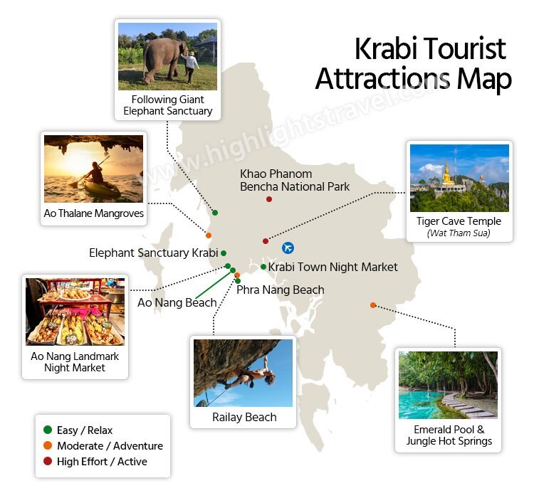 Krabi Attraction Map