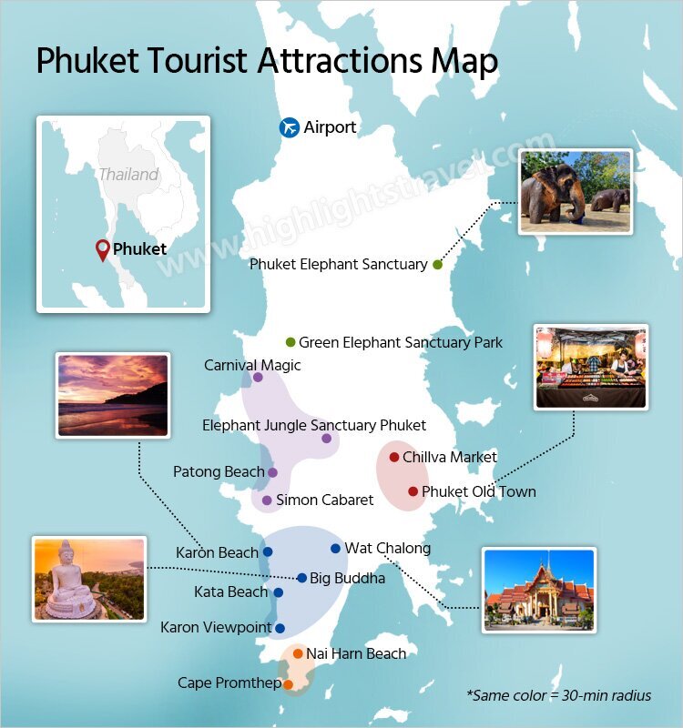 Phuket Attraction Map