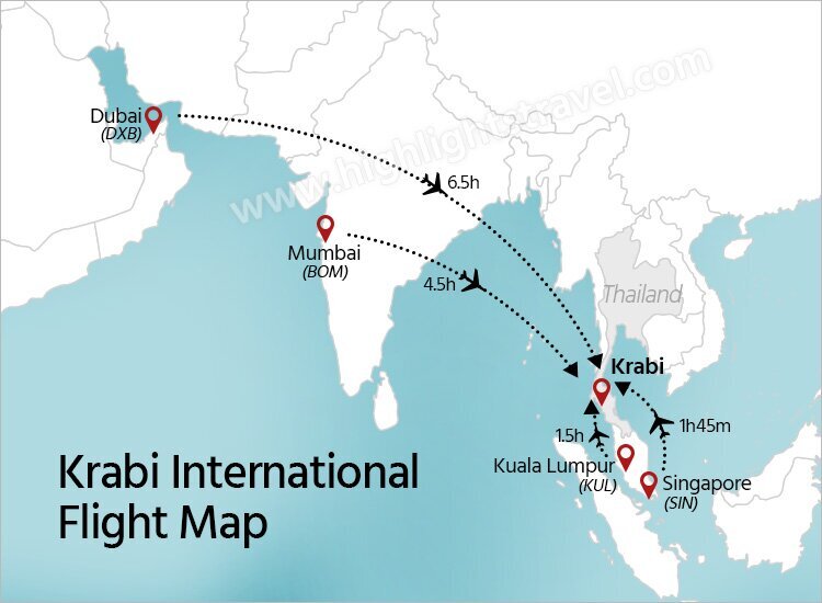Krabi International Travel Map