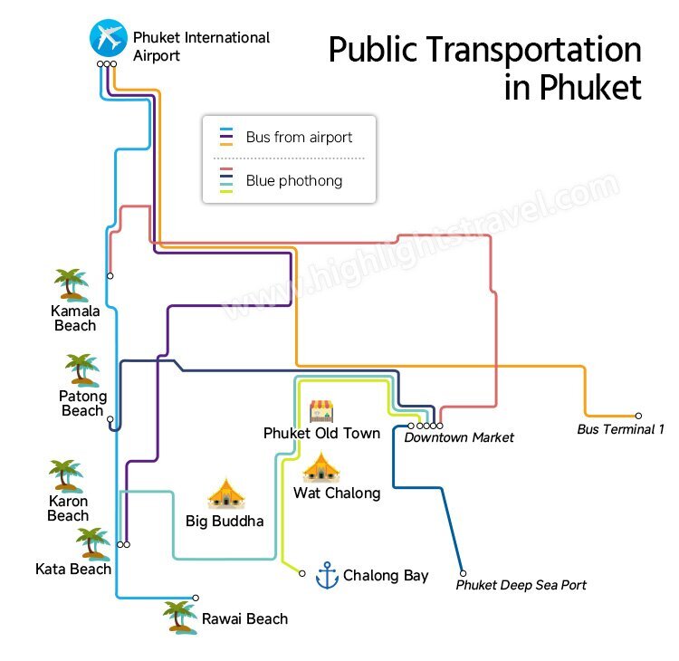 Phuket Public Transportation Map