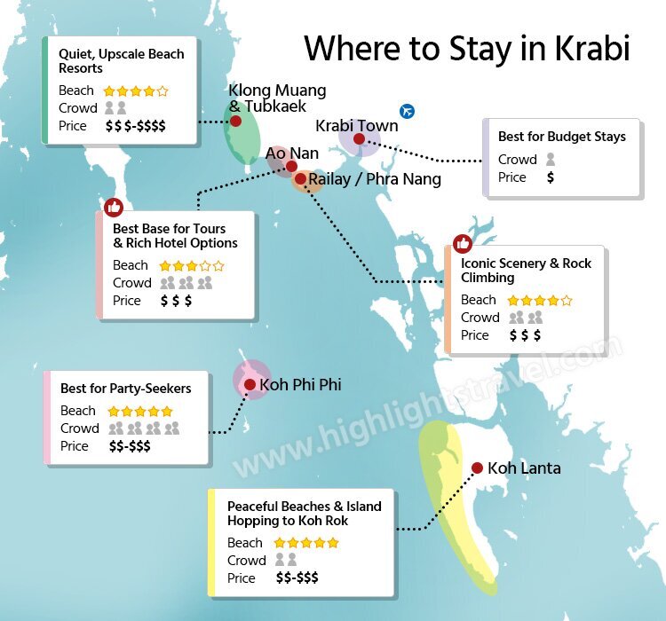 Krabi Hotels Map
