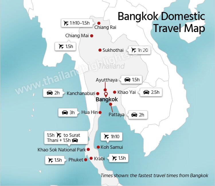 Bangkok Domestic Travel Map