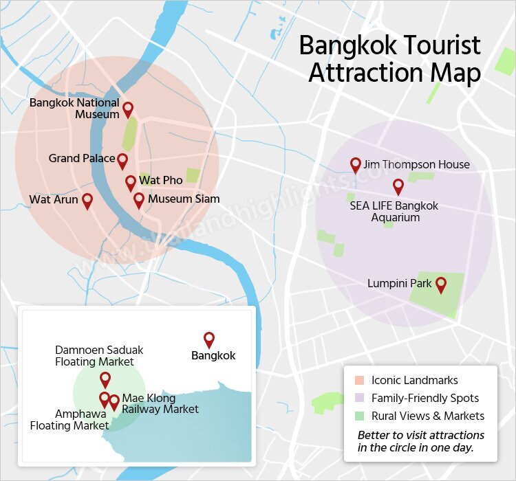 Bangkok Attraction Map