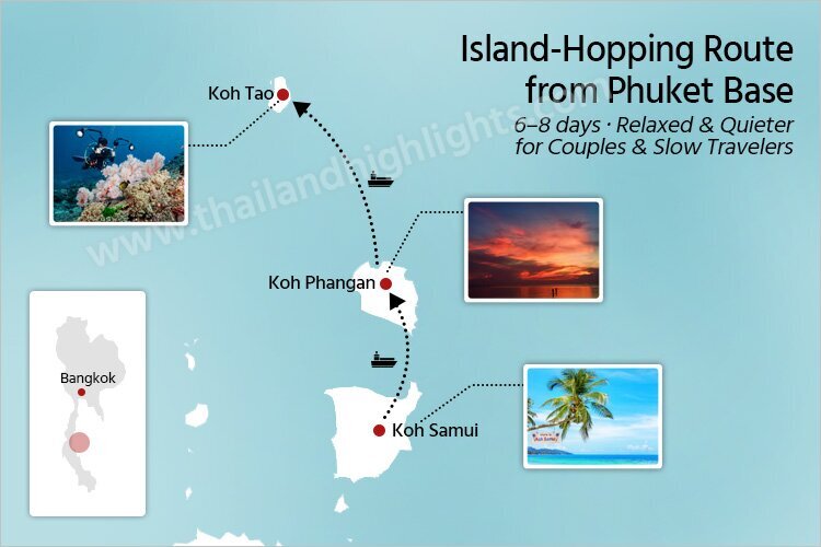 Thailand Island Hopping Map from Phuket