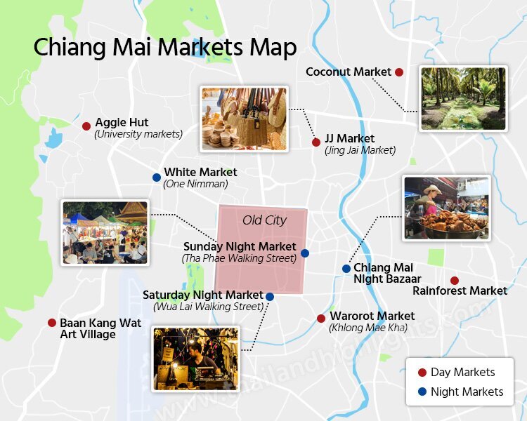 Chiang Mai Markets Map
