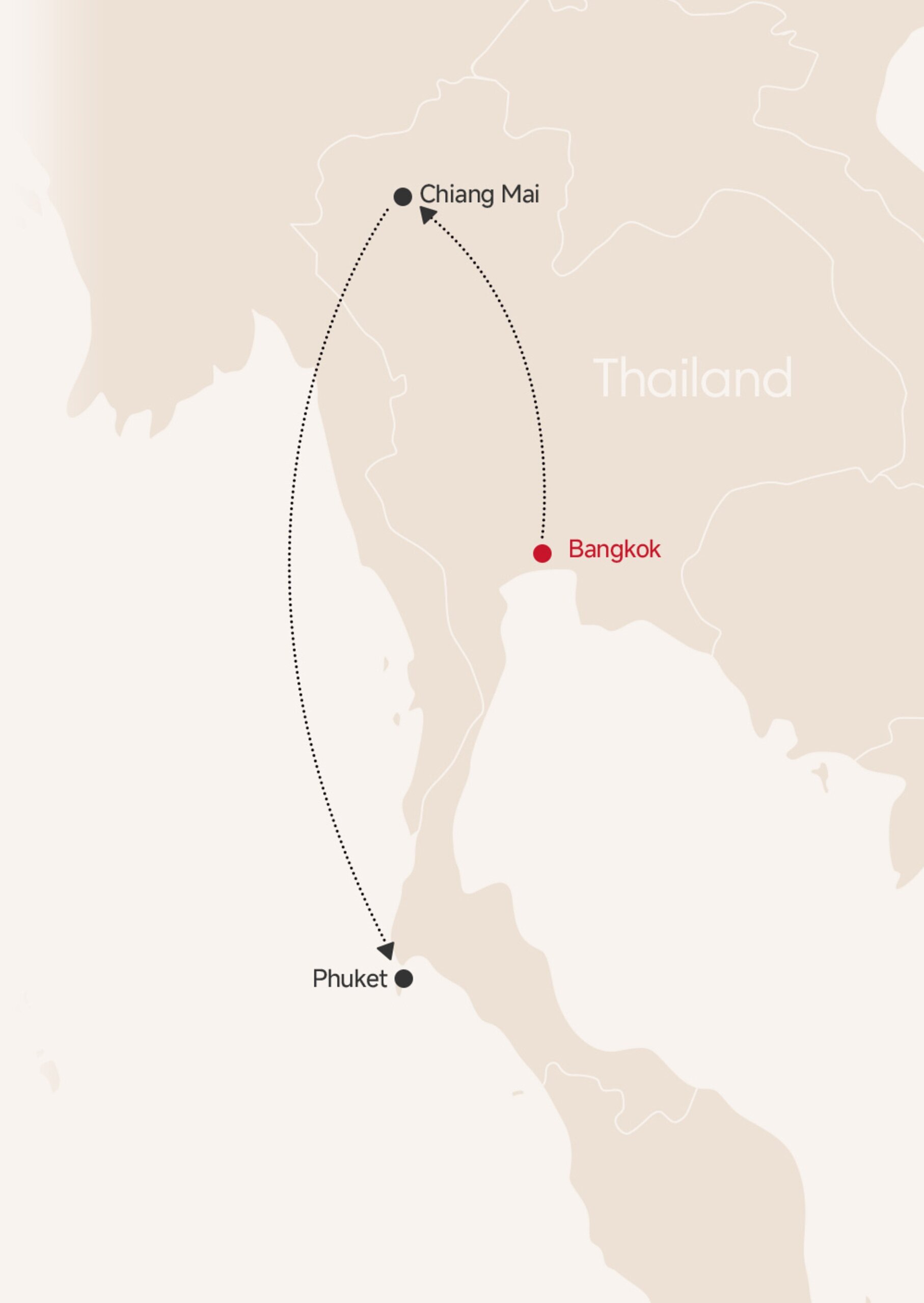 Best of Thailand Lantern Festival Tour map