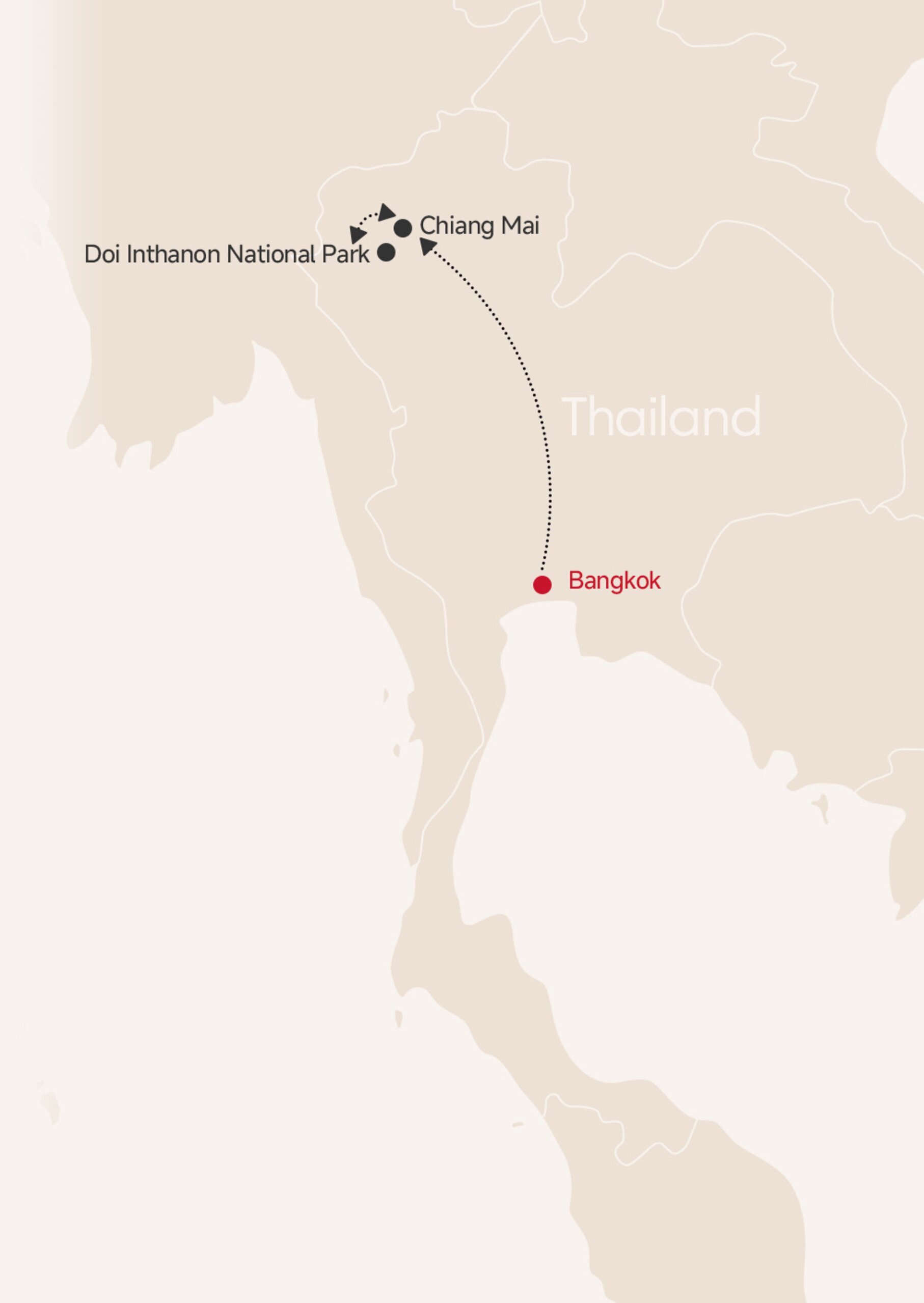 7-Day Bangkok and Chiang Mai Highlights Tour map