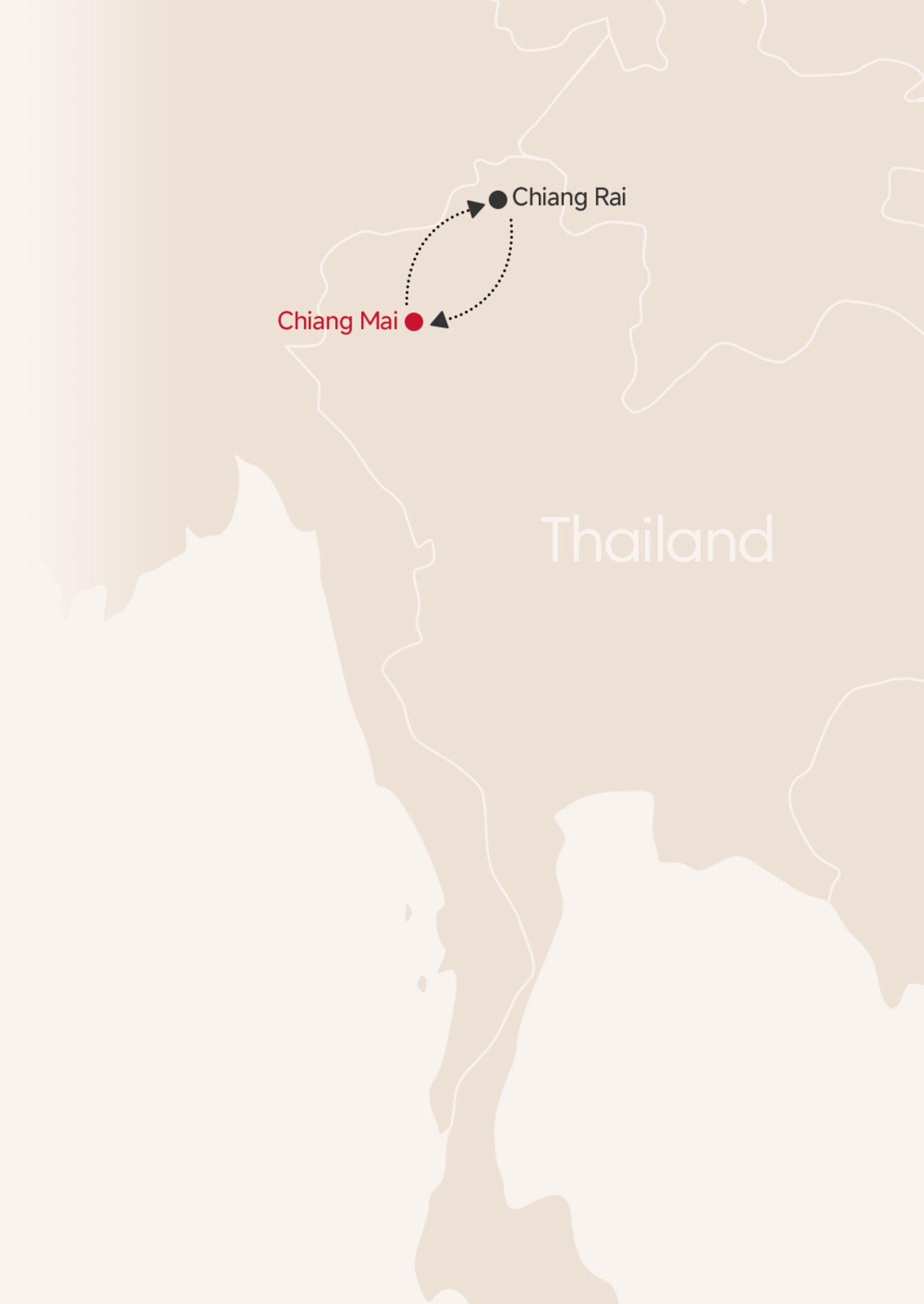 5-Day Thailand Lantern Festival Couples Tour map
