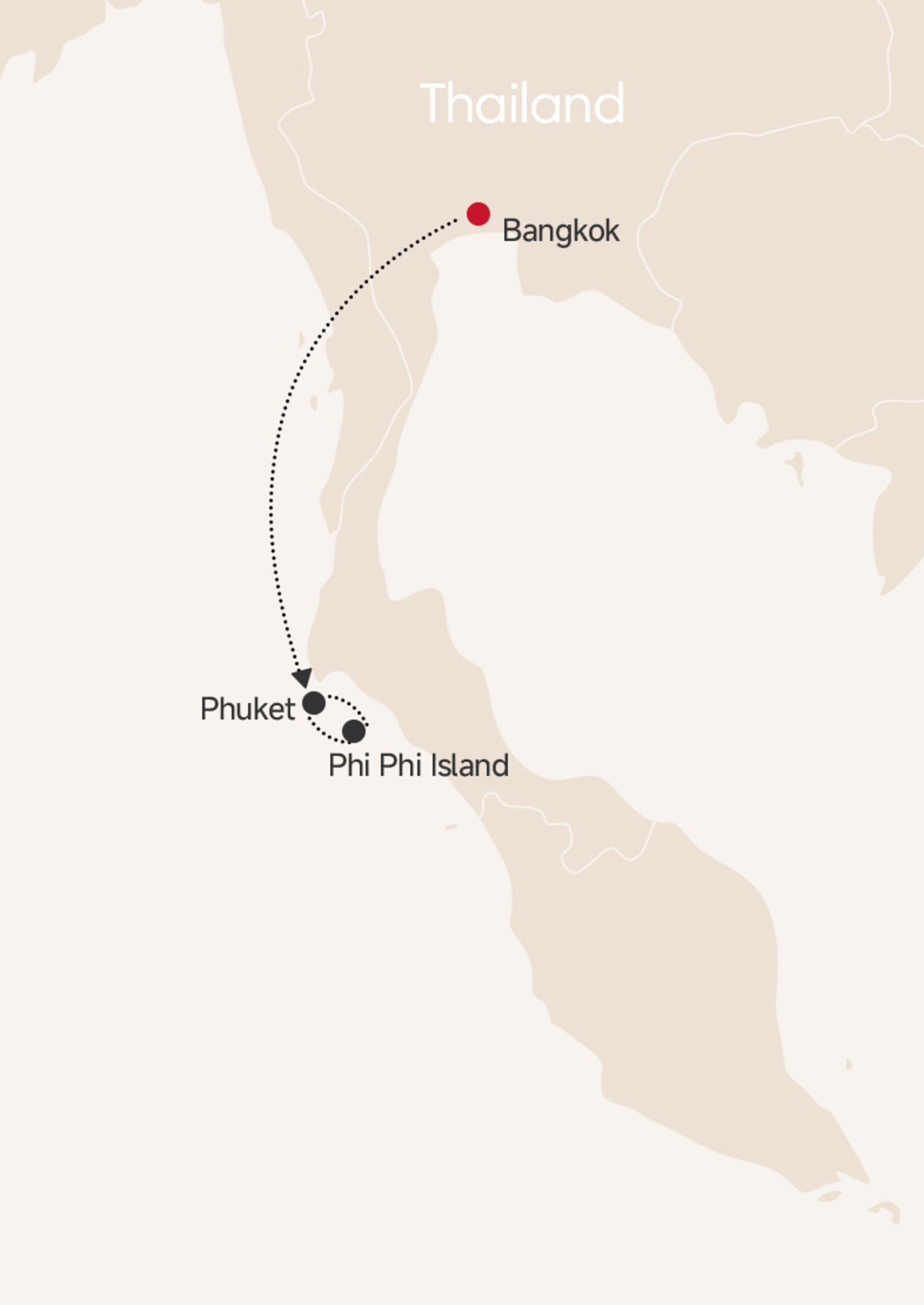 10-Day Thailand Honeymoon Tour map