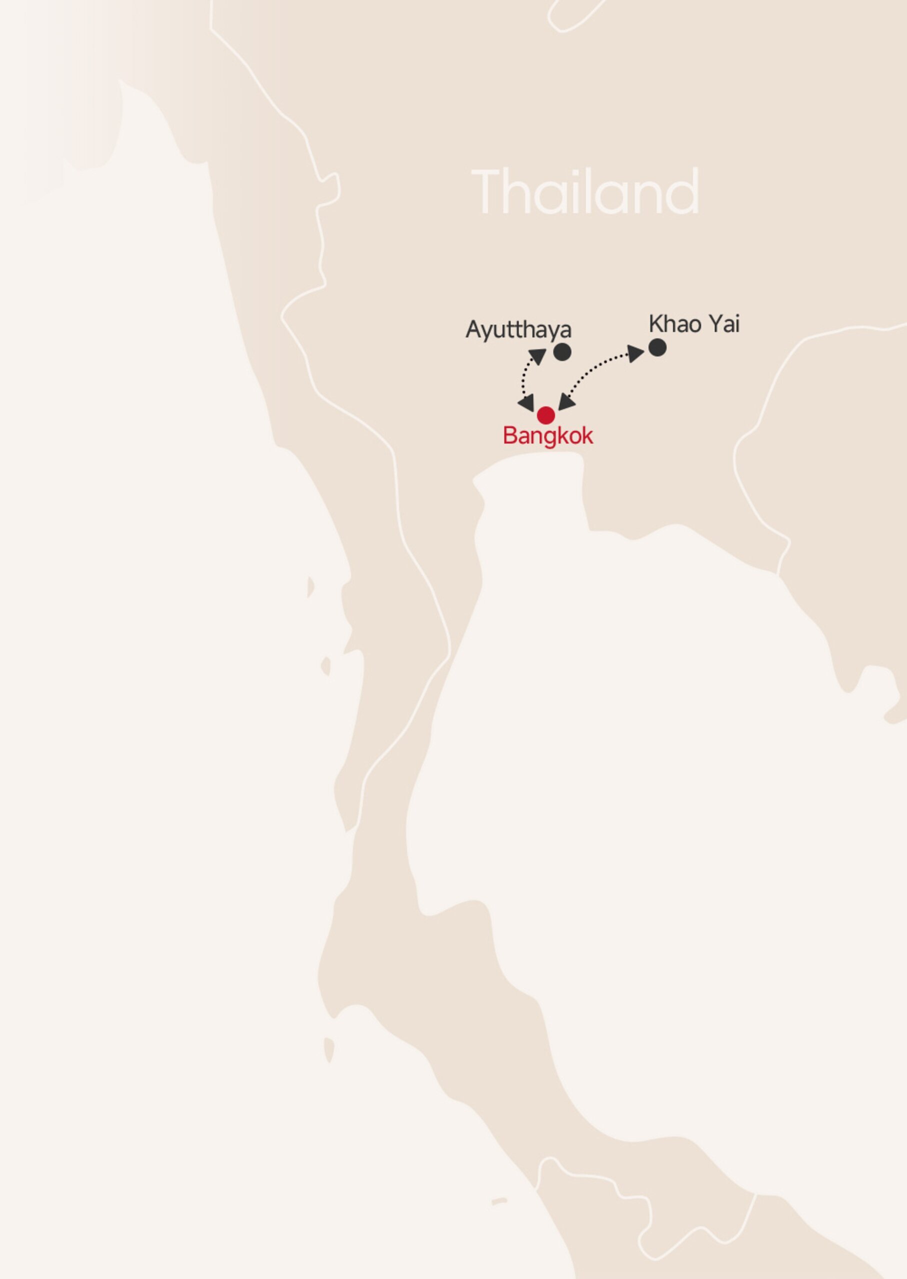 1-Week Thailand Family Tour Map