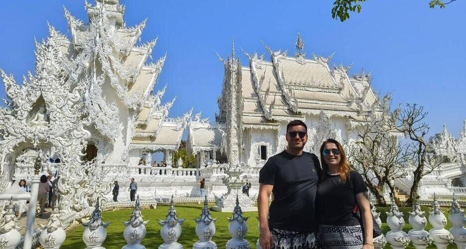 Our customers is visit the White Temple in Chiang Rai.